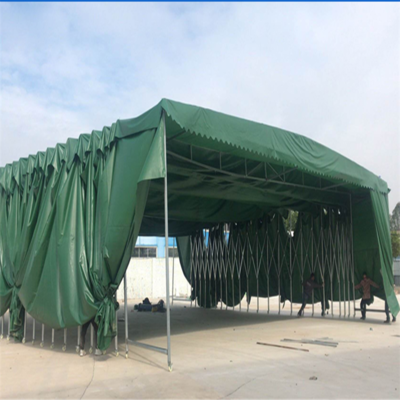 钢结构雨篷电动收缩推拉棚